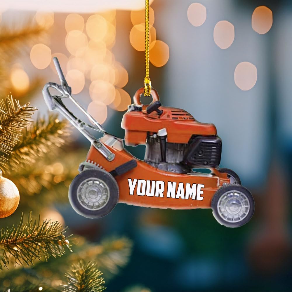 Personalized Lawn Mower Acrylic Ornament – Custom Christmas Gift for Gardeners TG55