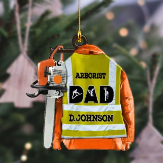 Personalized Arborist Uniform Ornament – Carpenter Christmas Ornament Style 3