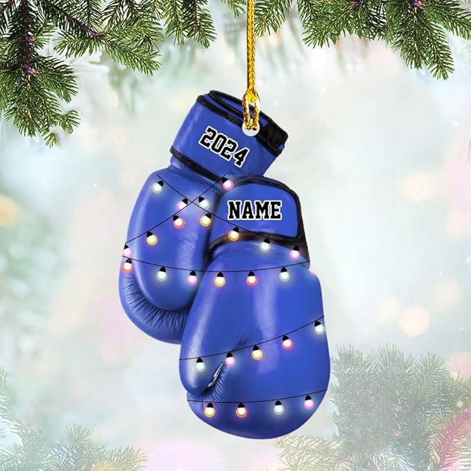 Personalized Boxing Gloves Christmas Ornament - Custom Name Boxing Ornament Gift LL29