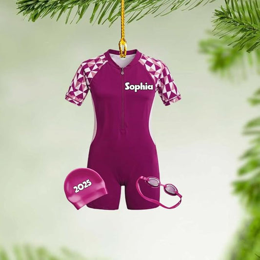 Personalized Swimming Christmas Ornament - Swimmer Christmas Gift for Boys, Girls & Pool Lovers LL32