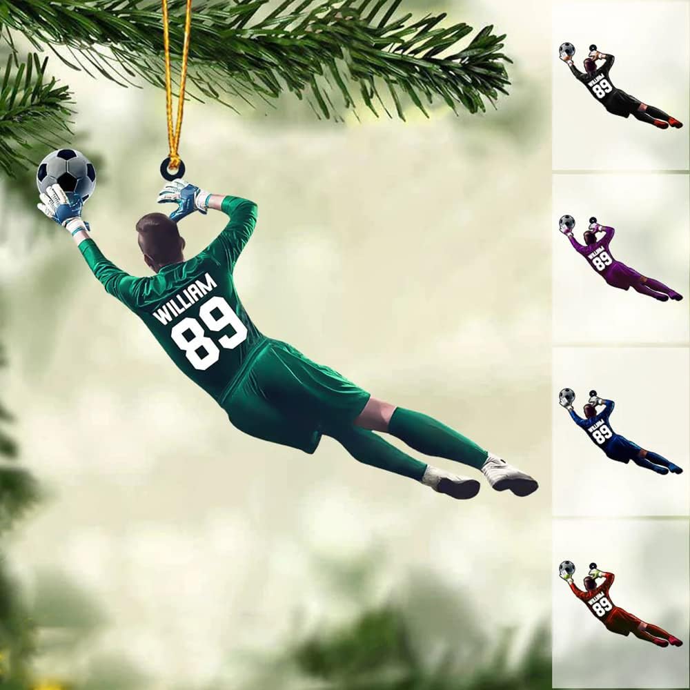 Personalized Soccer Christmas Ornament, Great Gift Idea for Soccer Lovers & Fans C04