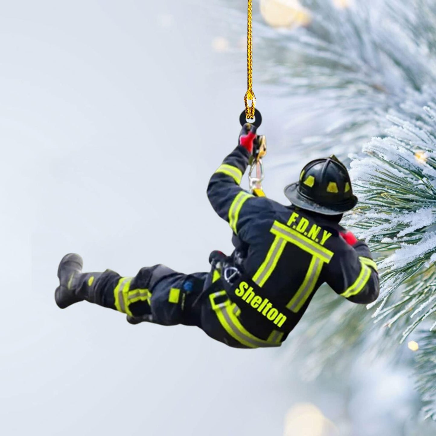 Personalized Firefighter Christmas Ornament Style 1