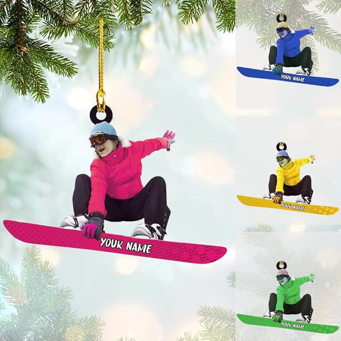 Personalized Snow Skiing Ornament, Custom Colored Skiing Mask Shape Ornament N28