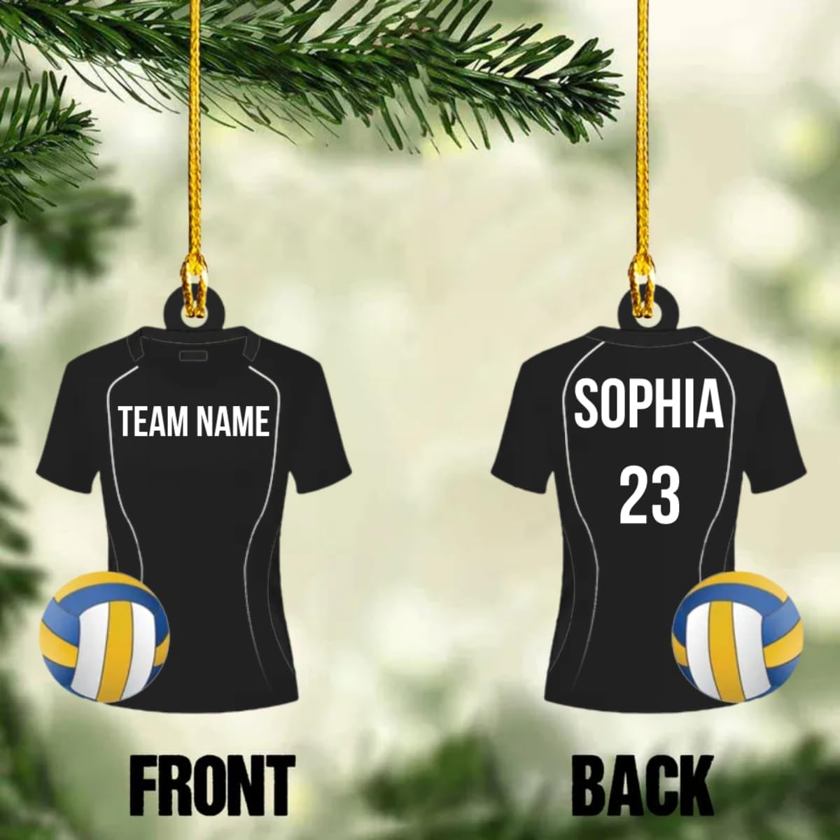 Personalized Volleyball Player Christmas Ornament, Custom Name Number Uniform Volleyball Team Ornament TV18
