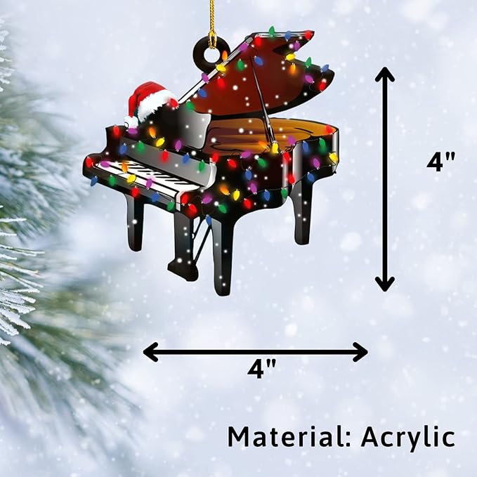 Custom Music Instrument Christmas Gift - Piano Ornament for Piano Lovers