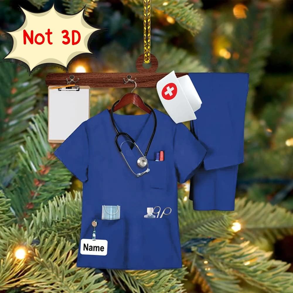 Custom Nurse Uniform Ornament - Nurse Christmas Ornament Design 02