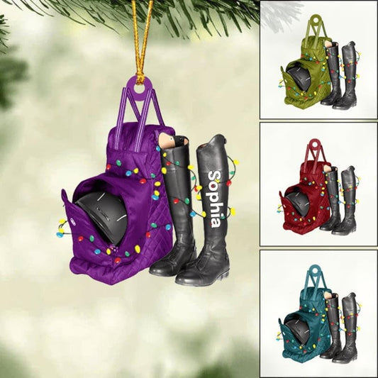 Personalized Horse Show Jumping Girl Ornament 2025 | Equestrian Horse Riding Christmas Keepsake for Female Riders THH3