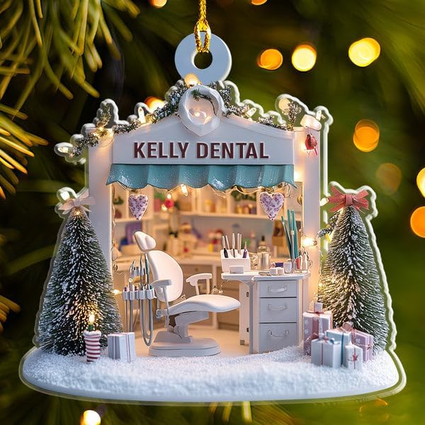 Custom Dentist Office Christmas Ornament Style 4