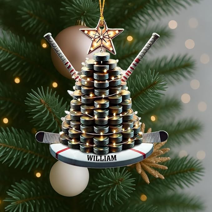 Personalized ice Hockey Ornament N28