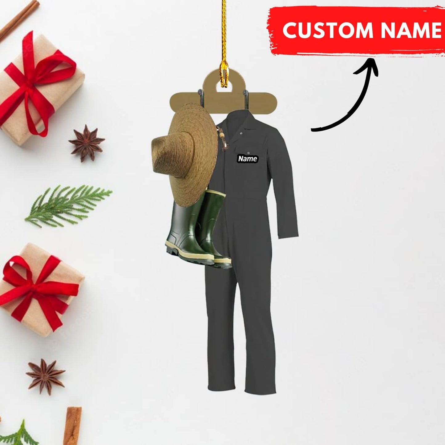 Custom Name Garden Equipment Ornament | Gardener Christmas Tree Decor Gift for Plant & Nature Lovers TG88