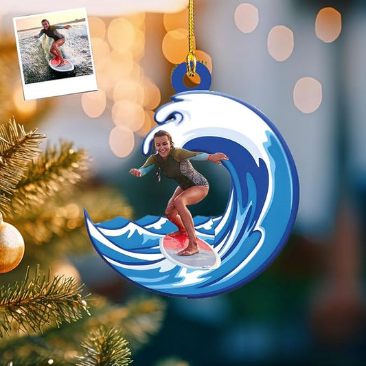 Personalized Surfboard Christmas Ornament - Surfing Tree Decoration Gift for Surfers LL8