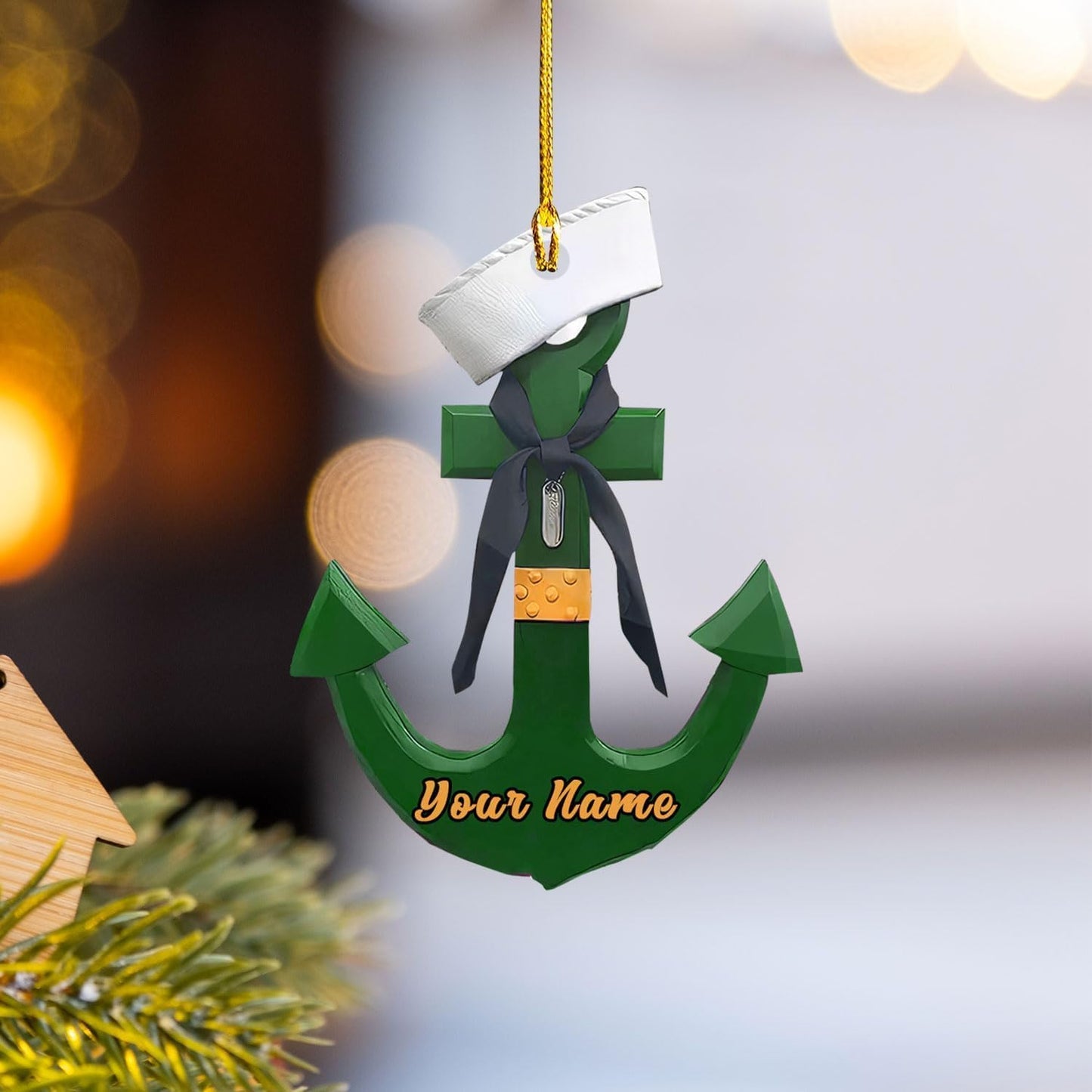 Custom Name Sailor Ornament – Personalized Captain Acrylic Sailing Ornament, Nautical Christmas Tree Decoration for Navy Lovers TS20