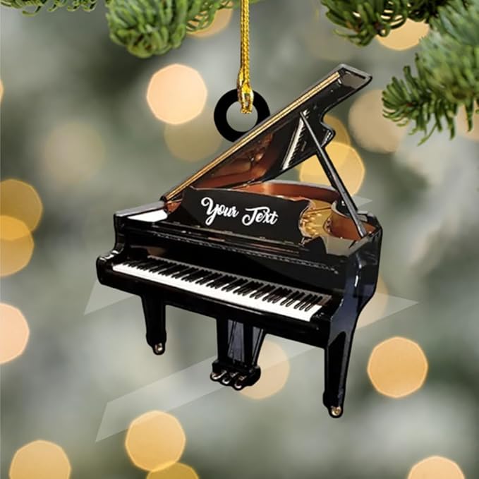 Personalized Piano Ornament - Custom Name Music Instrument Christmas Gift for Piano Lovers LL70