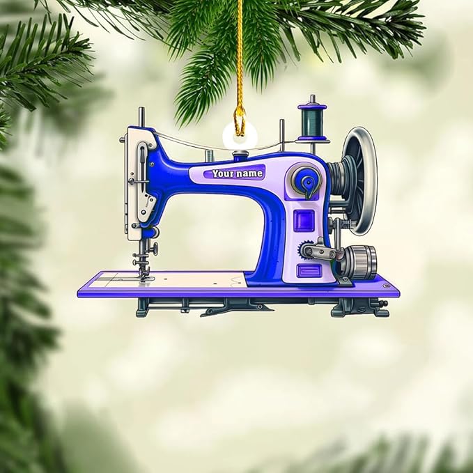 Personalized Sewing Machine Ornament - Custom Christmas Gift for Sewing Lovers LL8