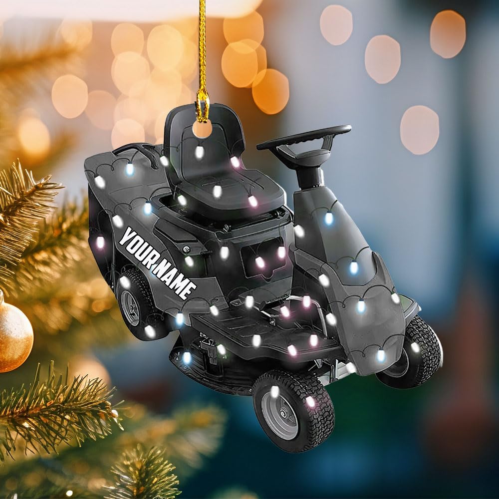 Personalized Lawn Mower Acrylic Ornament – Custom Christmas Gift for Gardeners TG56