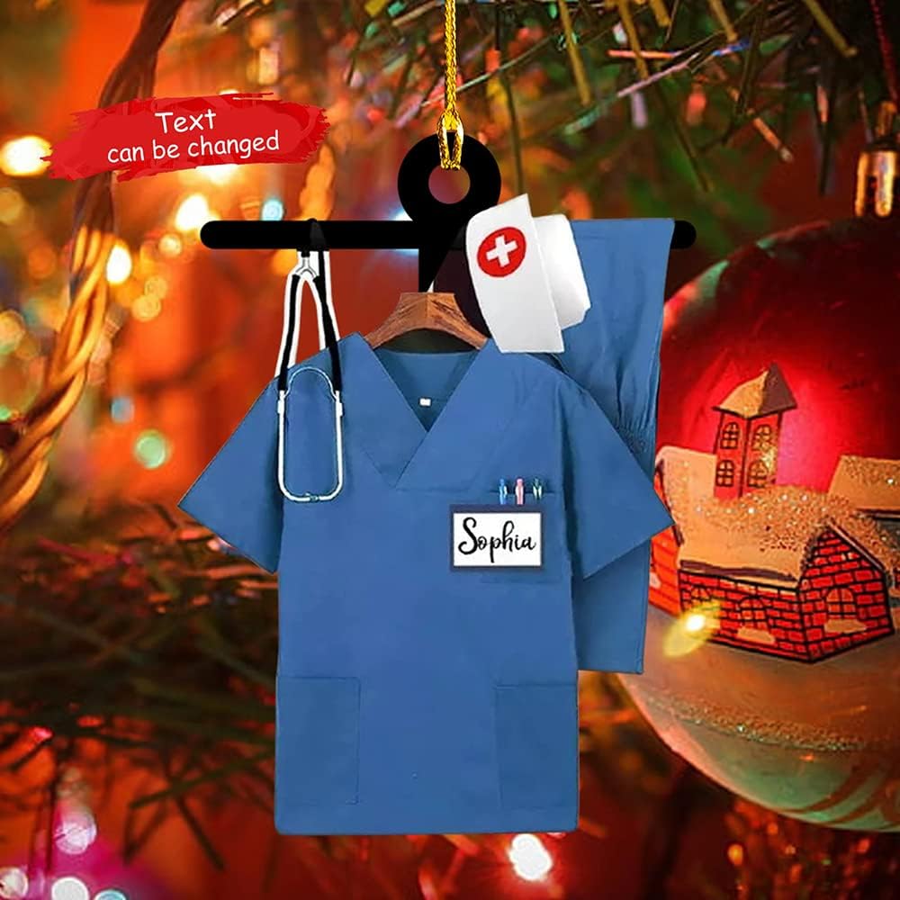 Custom Nurse Uniform Ornament - Nurse Christmas Ornament Design 02
