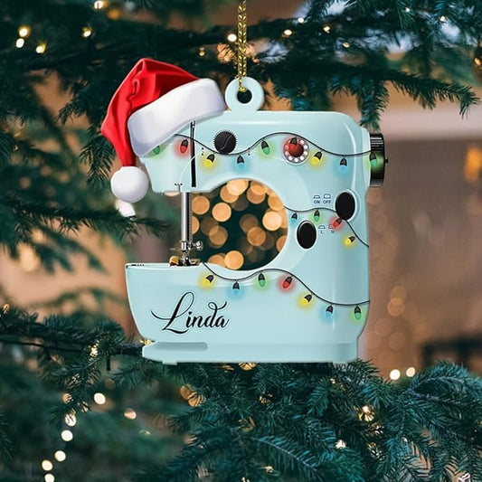 Personalized Sewing Machine Ornament - Custom Christmas Gift for Sewing Lovers LL6