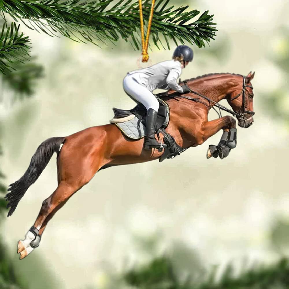 Custom Horse Riding Ornament | Personalized Equestrian Holiday Gift for Riders, Trainers & Horse Owners THH17