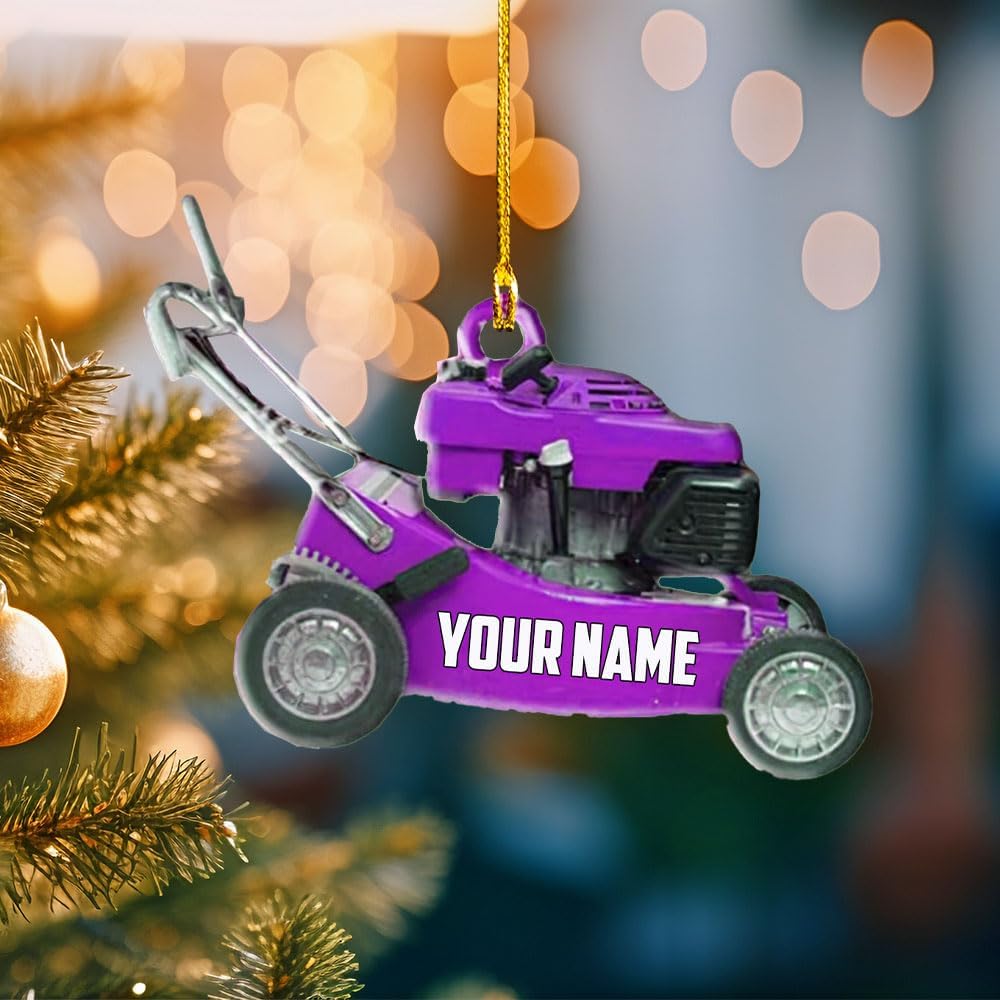 Personalized Lawn Mower Acrylic Ornament – Custom Christmas Gift for Gardeners TG55