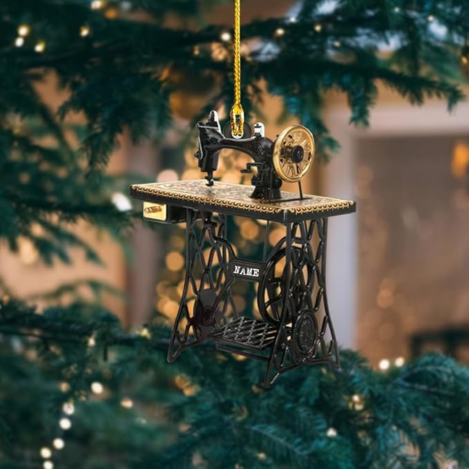Personalized Sewing Machine Ornament - Custom Christmas Gift for Sewing Lovers LL9