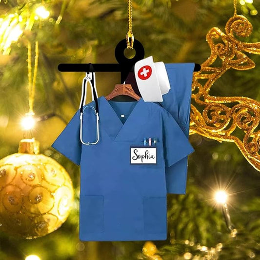 Custom Nurse Uniform Ornament - Nurse Christmas Ornament Design 02