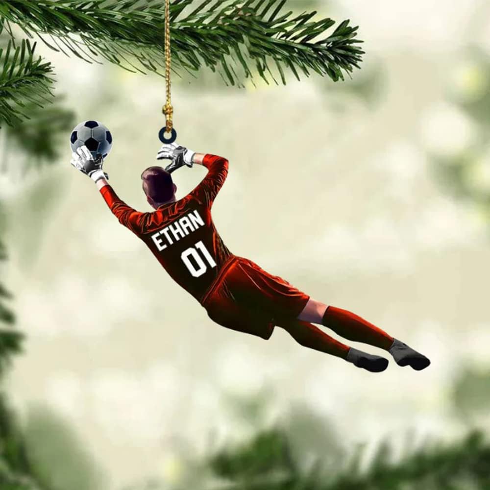 Personalized Soccer Christmas Ornament, Great Gift Idea for Soccer Lovers & Fans C04