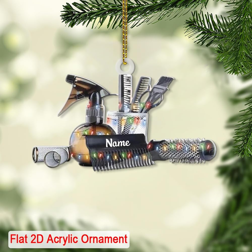 Custom Hair Stylist , Christmas Barbershop Ornament Style 25