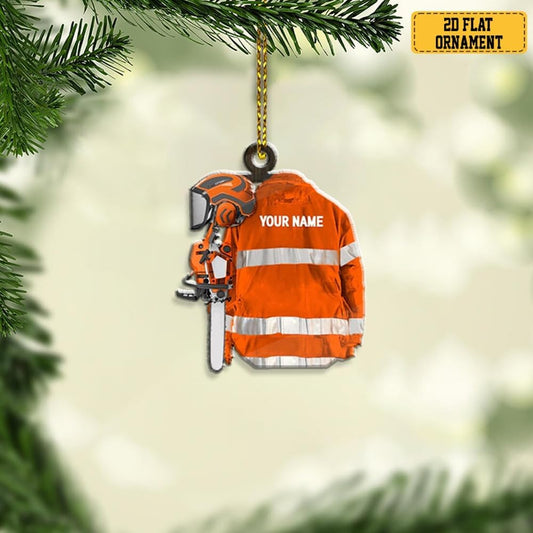 Custom Name Chainsaw Ornament - Carpenter Christmas Ornament