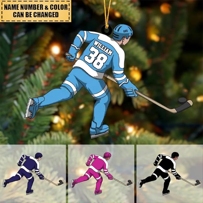 Personalized ice Hockey Ornament N13