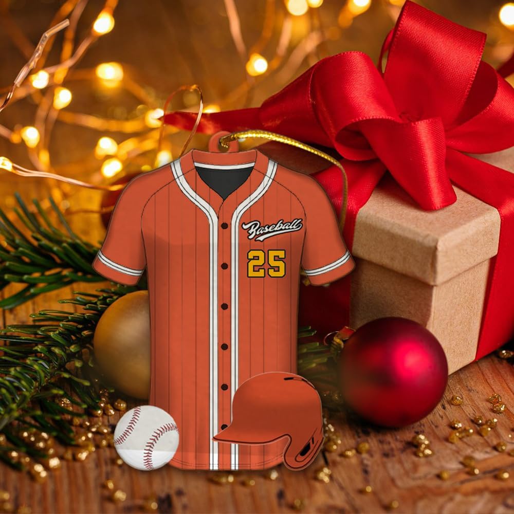 Personalized Baseball Christmas Ornament – Custom Name Acrylic Ornament, Sports Holiday Decoration, Baseball Player Gift TH13
