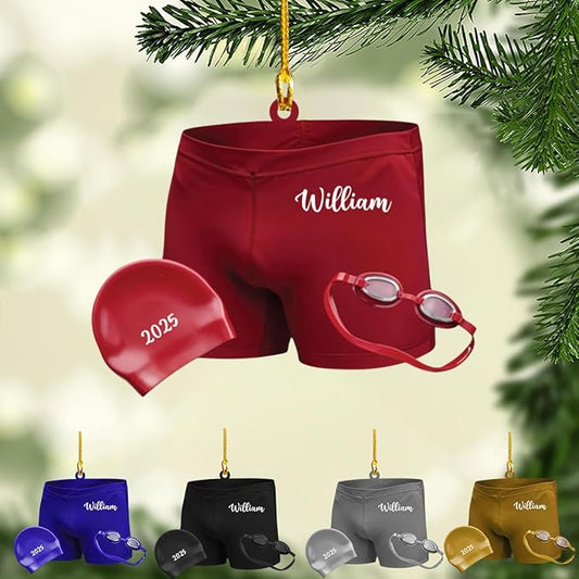 Personalized Swimming Christmas Ornament - Swimmer Christmas Gift for Boys, Girls & Pool Lovers LL31