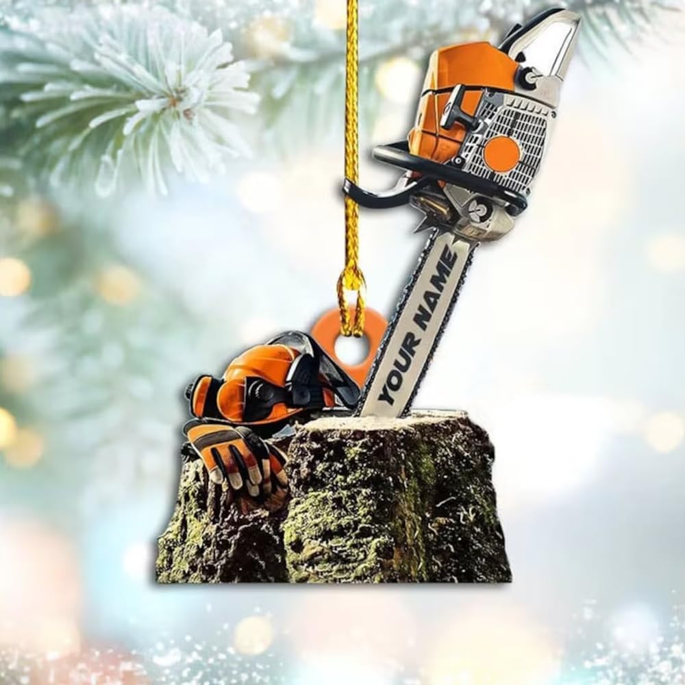 Personalized Hand Saw Ornament - Carpenter Christmas Ornament Style 2