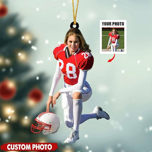 Custom Football Player Ornament - American Football Ornament Gift LL31