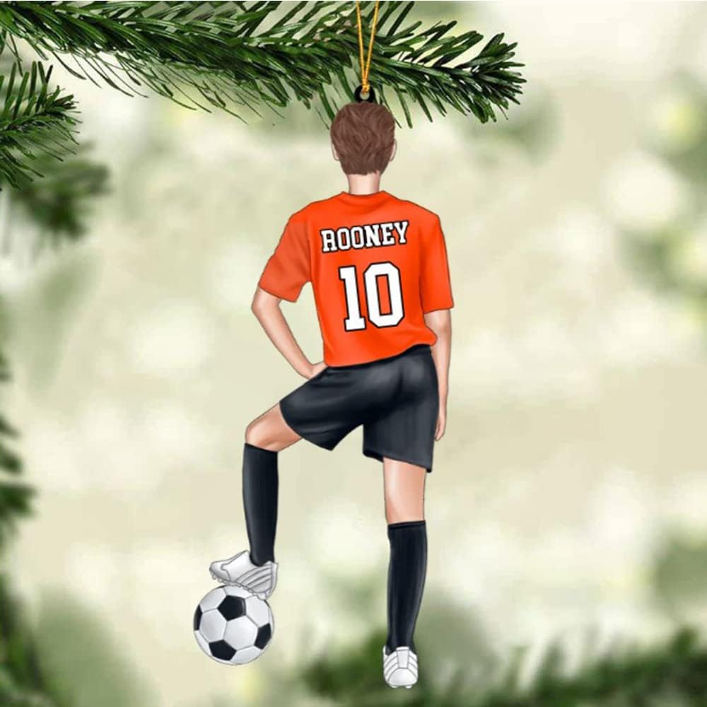 Personalized Soccer Christmas Ornament, Great Gift Idea for Soccer Lovers & Fans C07
