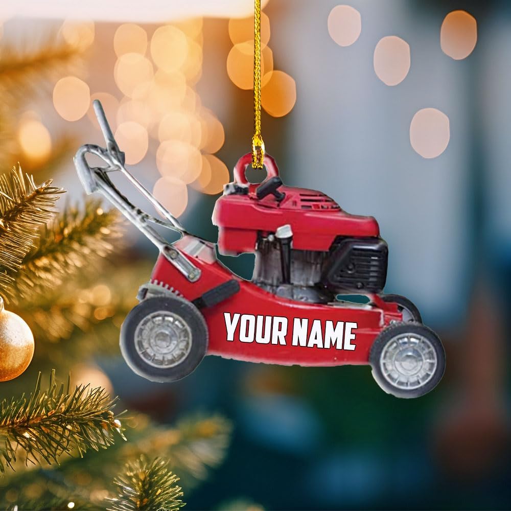 Personalized Lawn Mower Acrylic Ornament – Custom Christmas Gift for Gardeners TG55