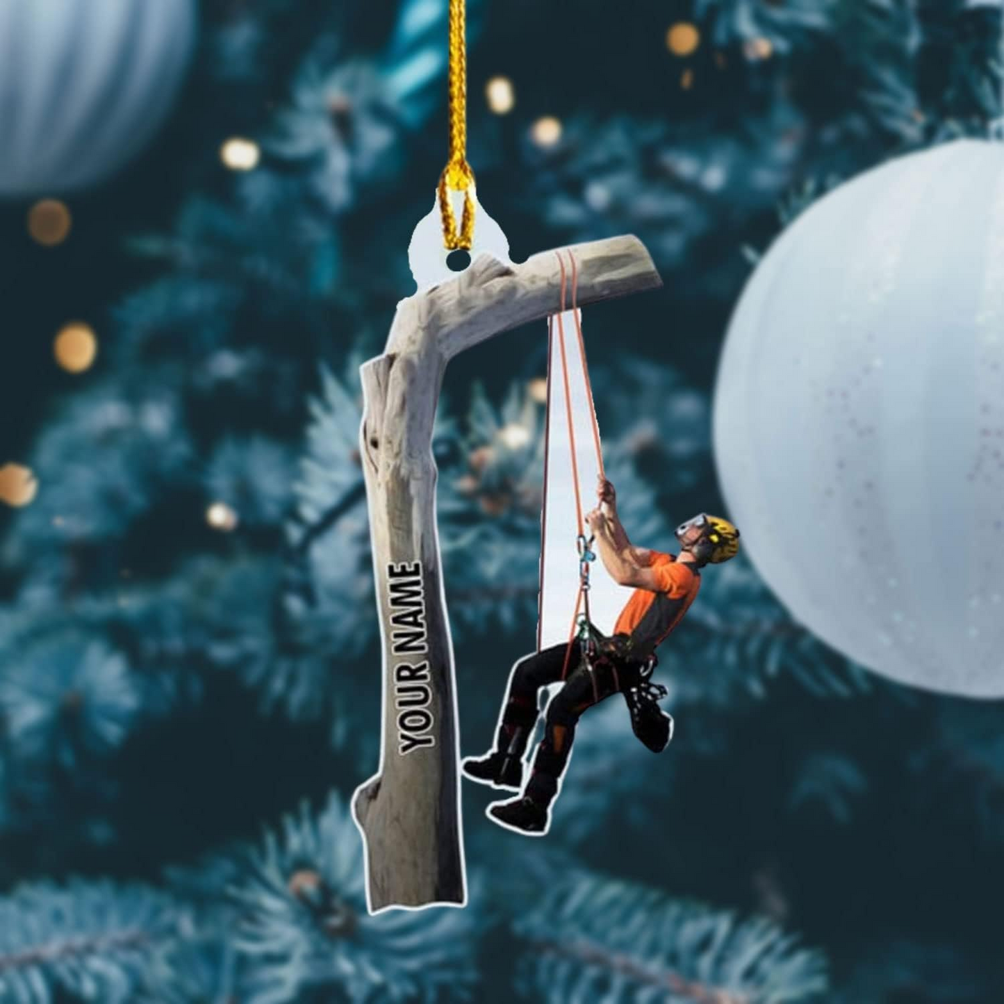 Personalized Arborist Ornament – Carpenter Lumberjack Christmas Ornament Style 13