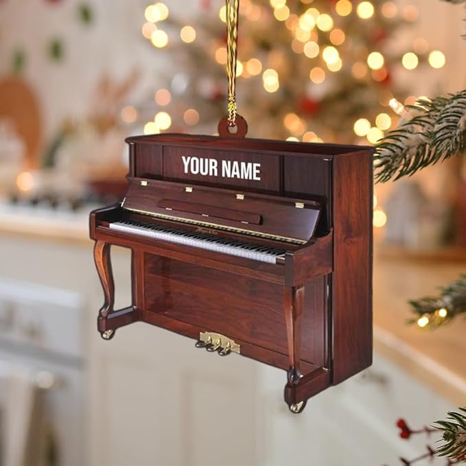 Personalized Piano Ornament - Custom Name Music Instrument Christmas Gift for Piano Lovers LL63