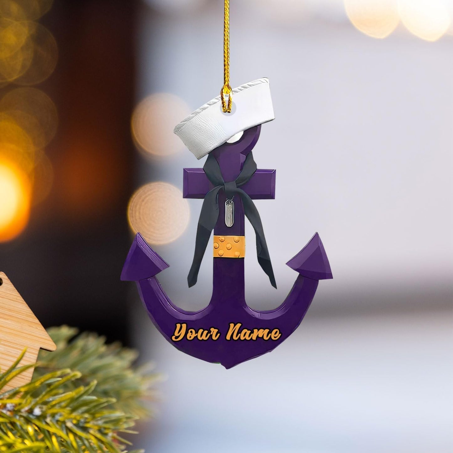 Custom Name Sailor Ornament – Personalized Captain Acrylic Sailing Ornament, Nautical Christmas Tree Decoration for Navy Lovers TS20