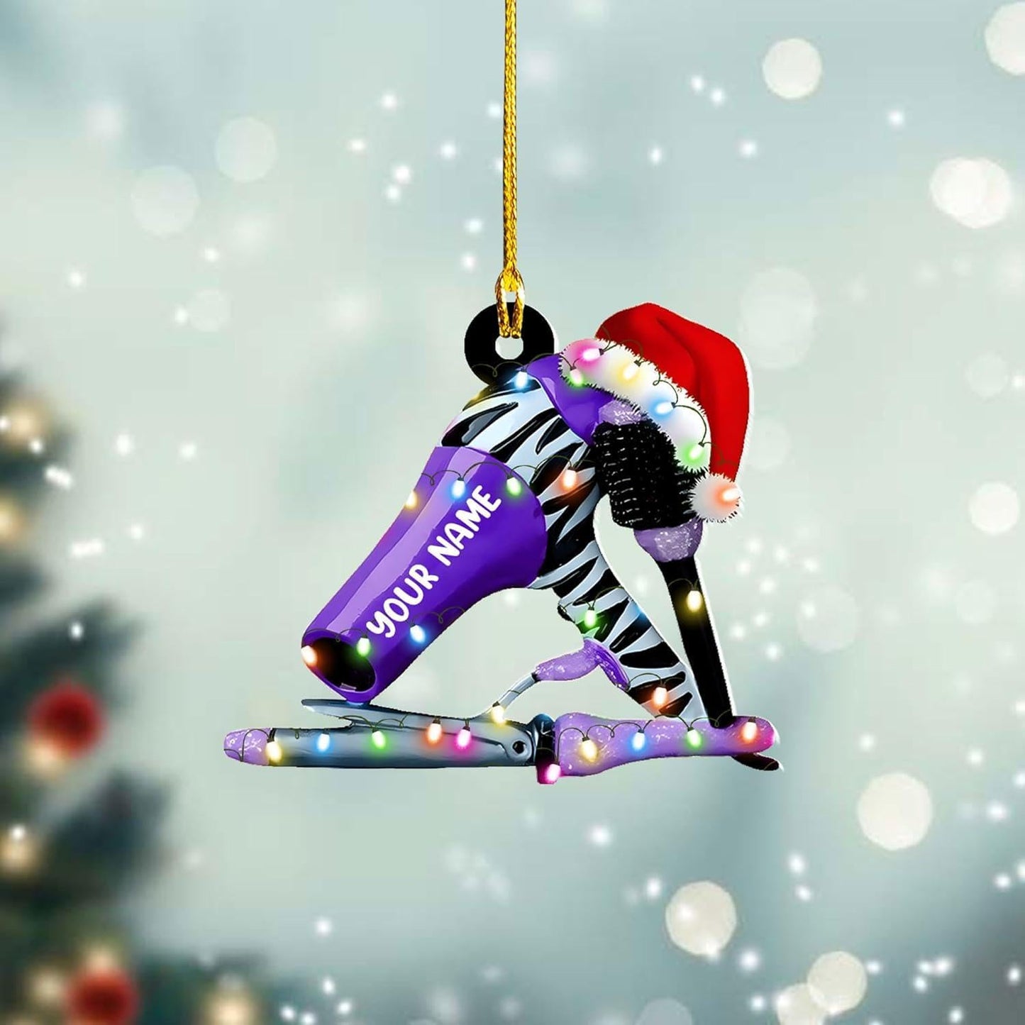 Custom Hair Stylist , Hair Salon Christmas Ornament