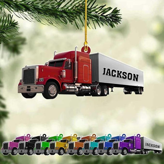 Personalized Semi Truck Christmas Decor - Truck Driver Ornament Gift L12