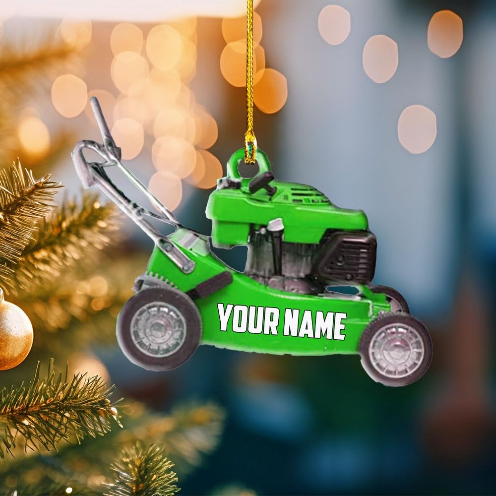 Personalized Lawn Mower Acrylic Ornament – Custom Christmas Gift for Gardeners TG55