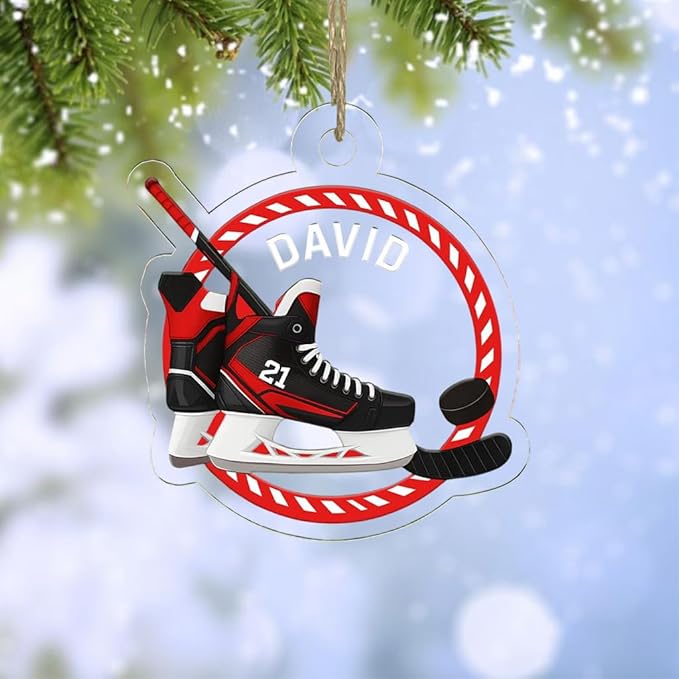 Personalized ice Hockey Ornament N23