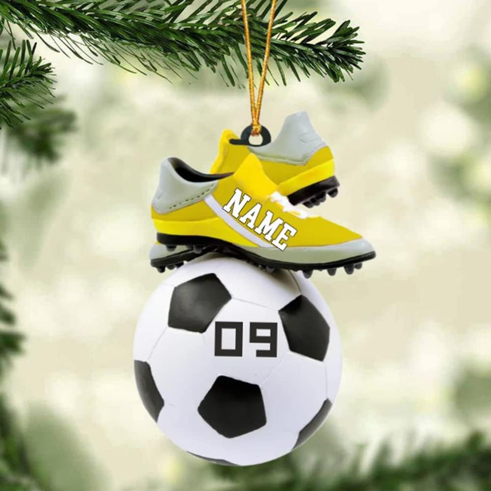 Custom Personalized Girl Soccer Acrylic Ornament, Gift for Soccer Players, Husband, Him, Christmas Tree Decor C01
