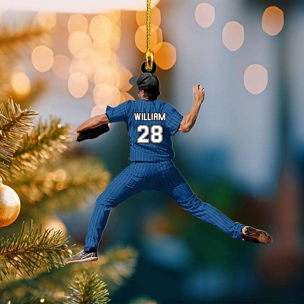 Personalized Softball Ornament – Custom Sports Christmas Tree C23