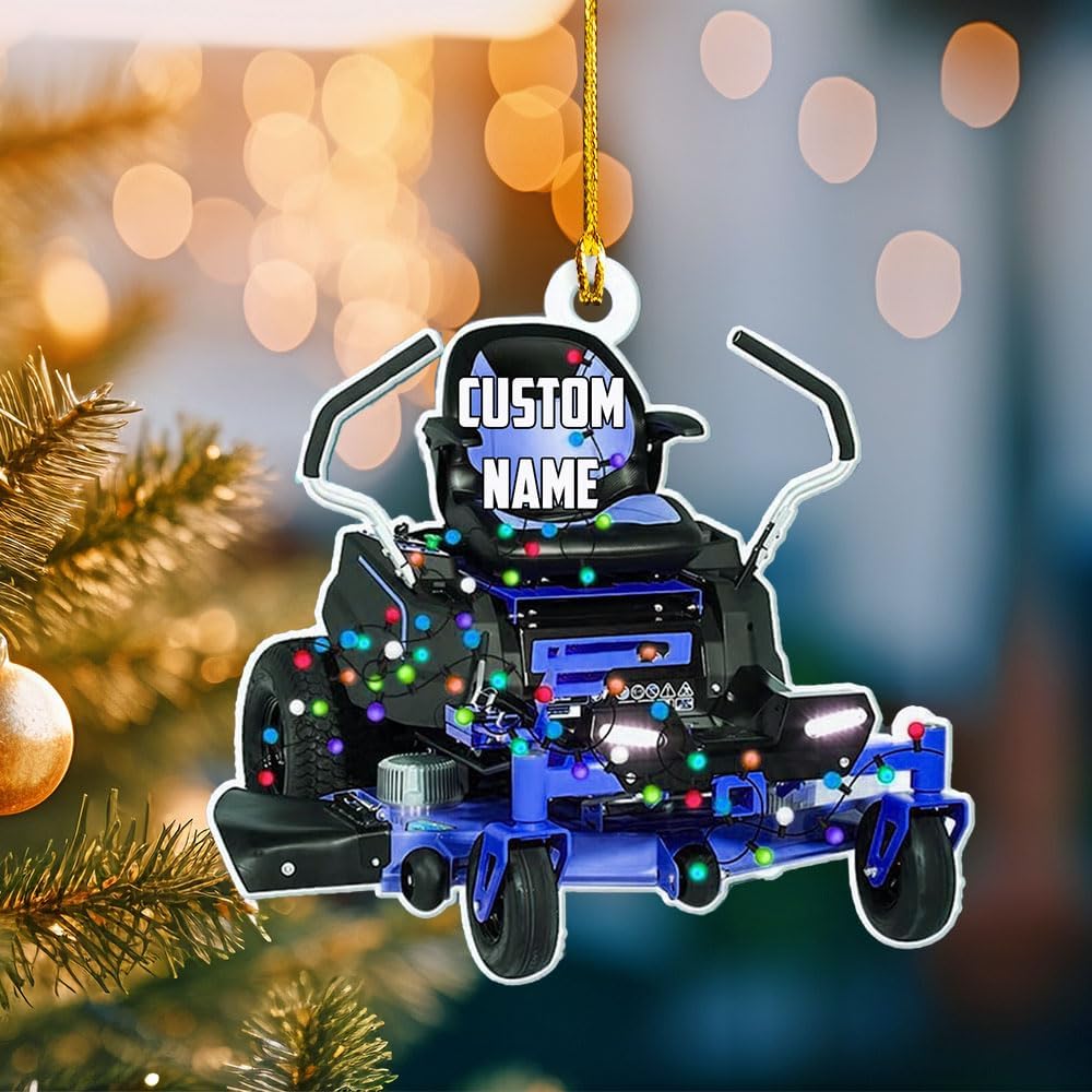 Personalized Lawn Mower Acrylic Ornament – Custom Christmas Gift for Gardeners, LTG53