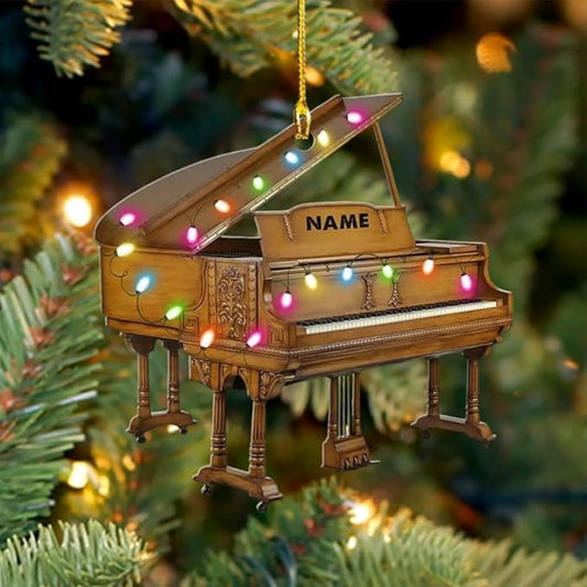 Personalized Piano Ornament - Custom Name Music Instrument Christmas Gift for Piano Lovers LL67