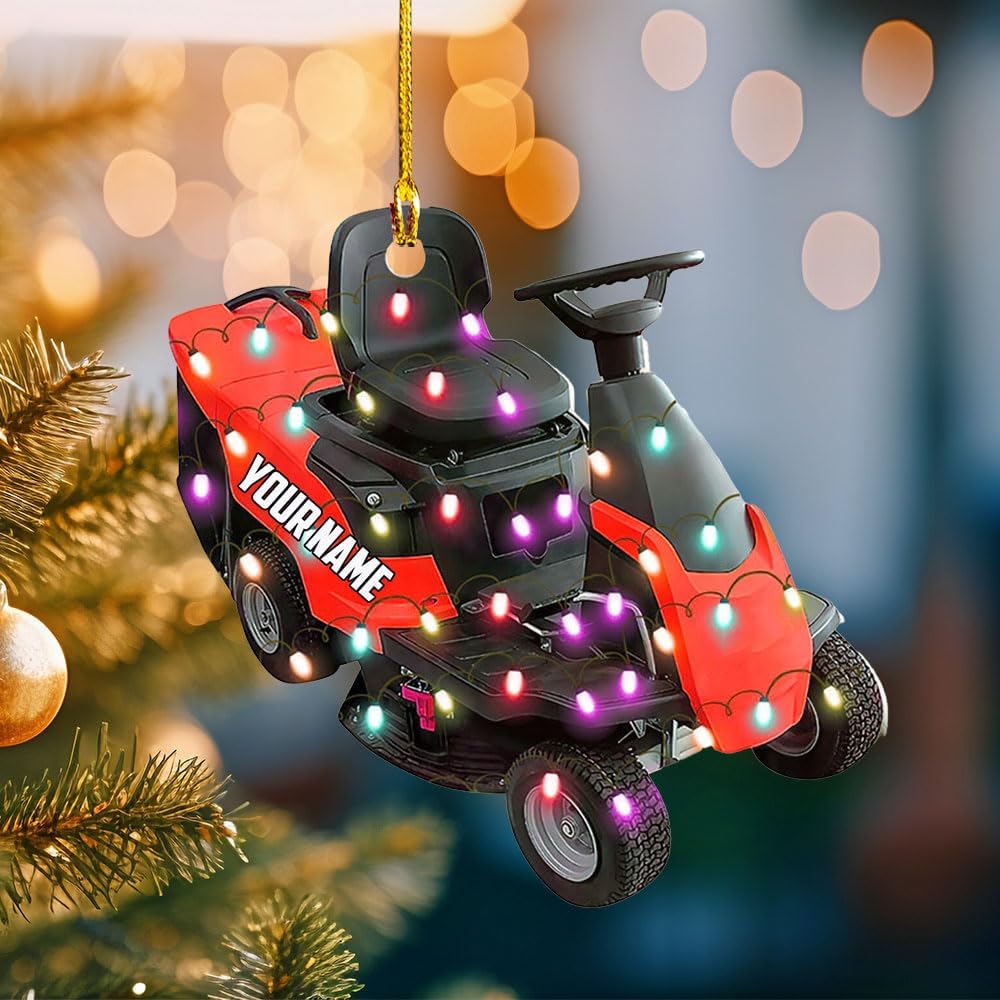 Personalized Lawn Mower Acrylic Ornament – Custom Christmas Gift for Gardeners TG56