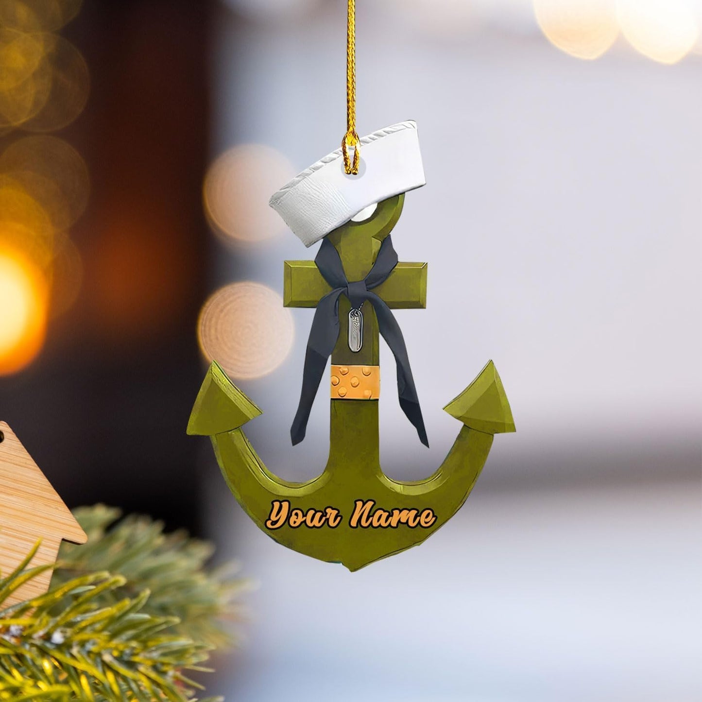Custom Name Sailor Ornament – Personalized Captain Acrylic Sailing Ornament, Nautical Christmas Tree Decoration for Navy Lovers TS20