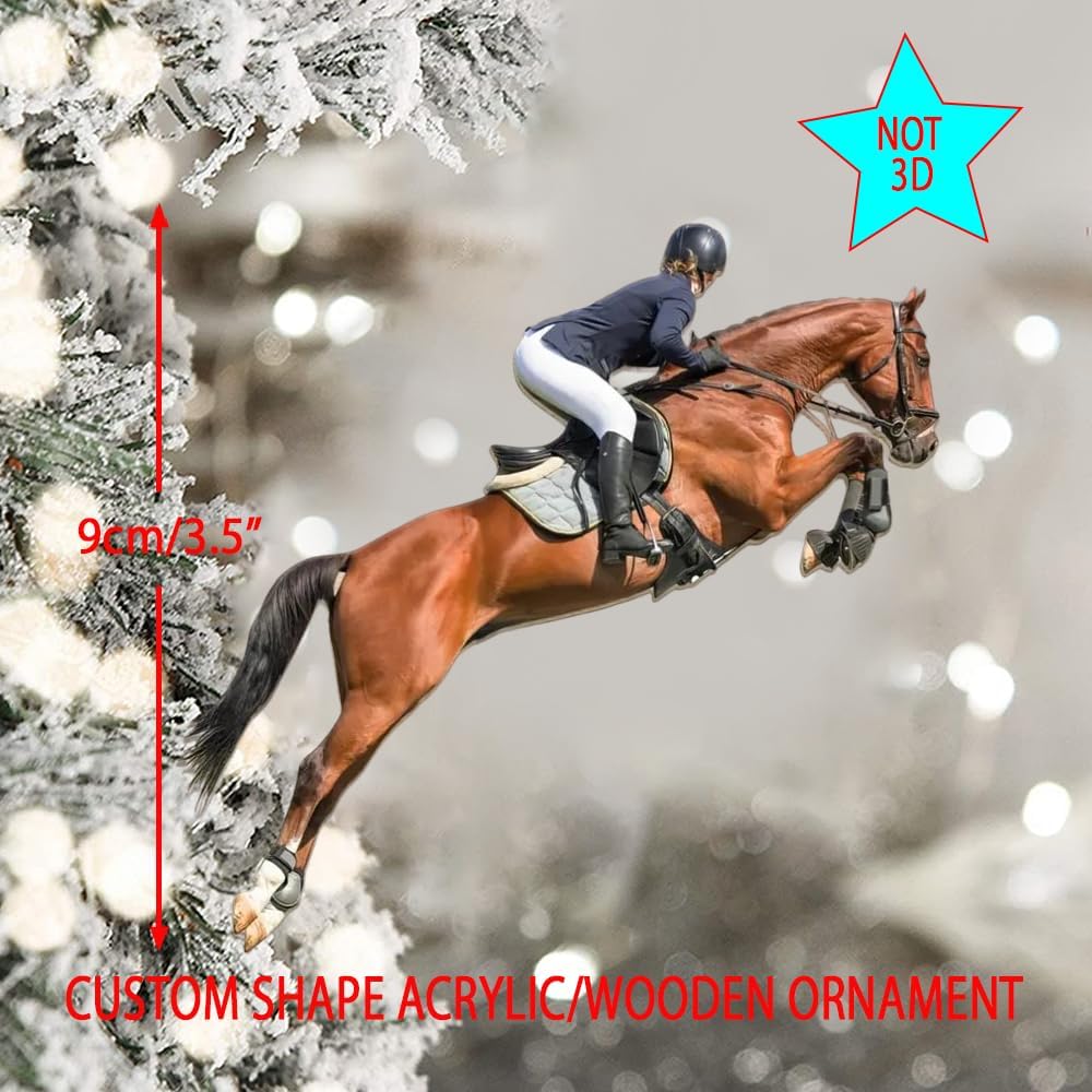 Custom Horse Riding Ornament | Personalized Equestrian Holiday Gift for Riders, Trainers & Horse Owners THH17