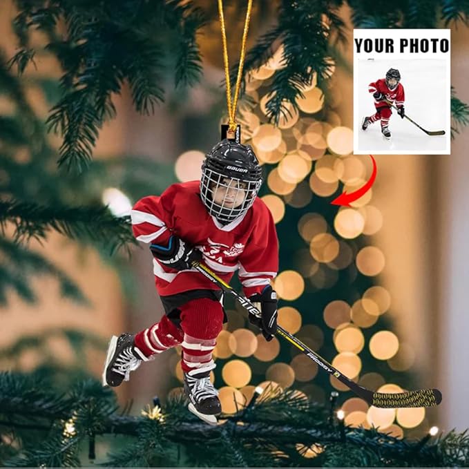 Personalized ice Hockey Ornament N11